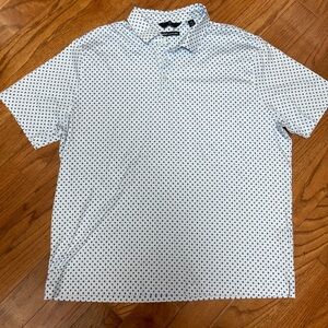 Hart Schaffner Marx Men's Luxury Performance Light Blue Patterned Polo Shirt XXL